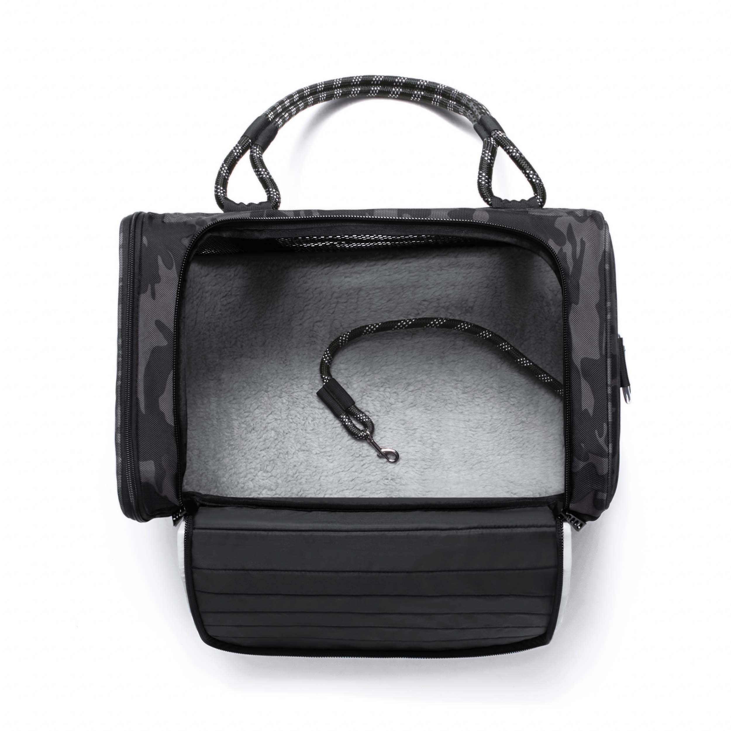 ROVERLUND - OUT-OF-OFFICE PET CARRIER PRO EDITION: BLACK CAMO / BLACK / LARGE - UP TO 25LBS